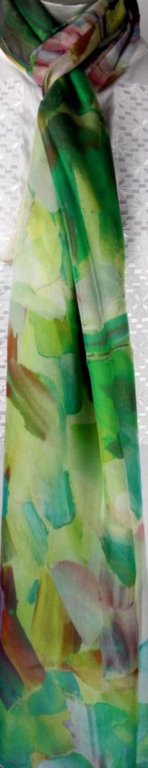 Spectacular pure silk chiffon scarf 100cmx200cm Style : SC/4242 image 0